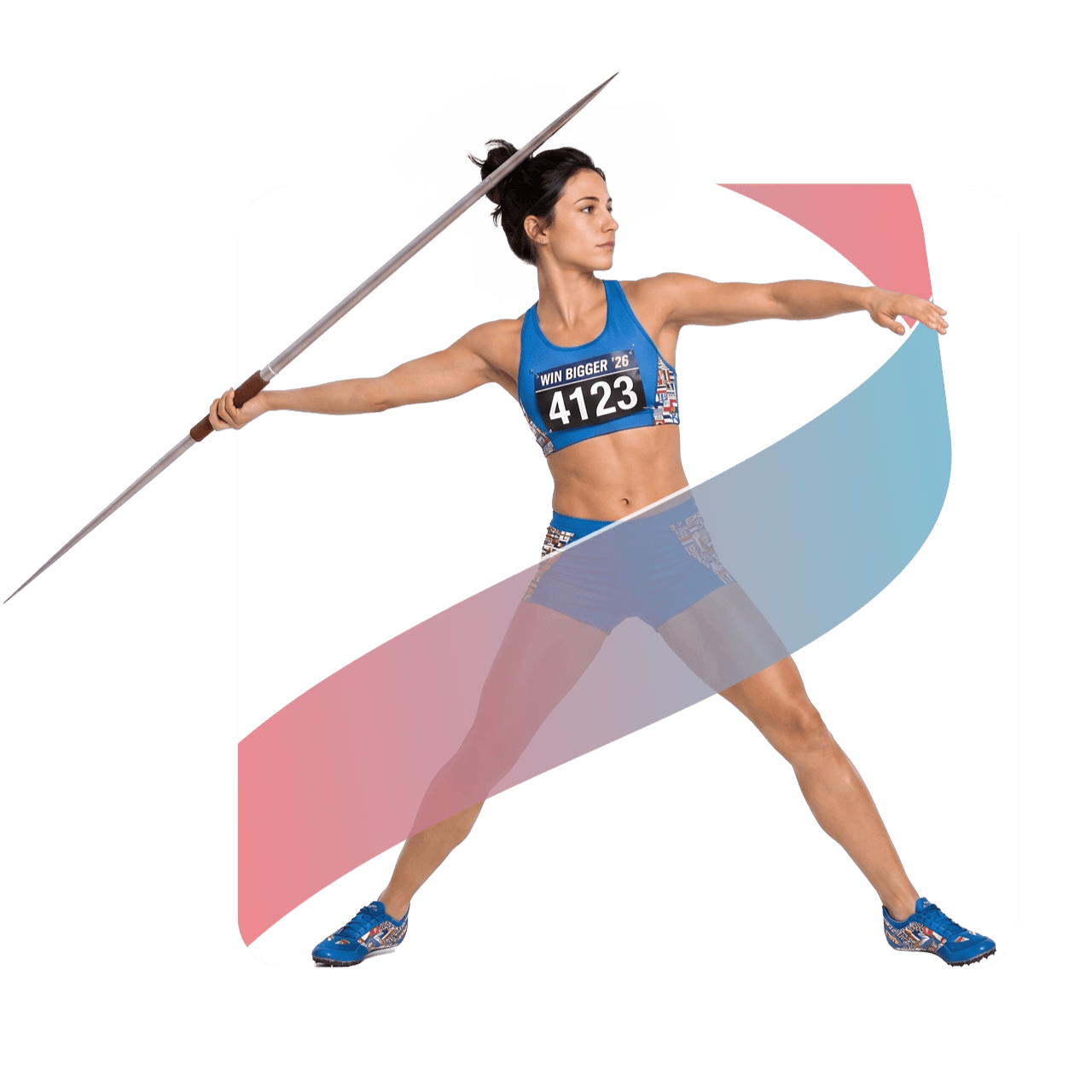 Athlete throwing the javelin